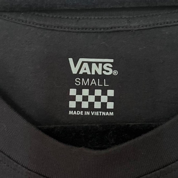 Vans Black and Pink Checkered Long Sleeve Crop Top - Picture 4 of 4